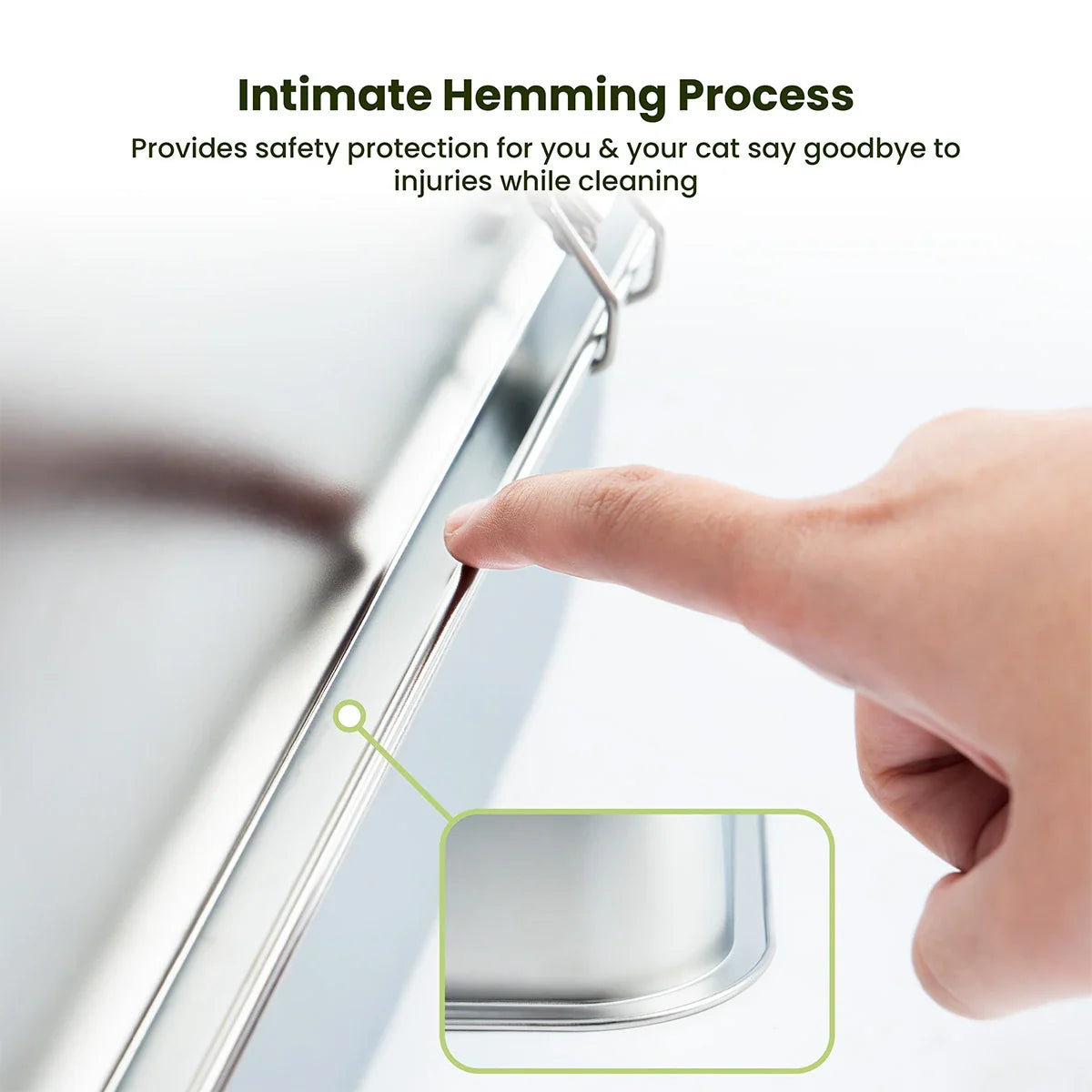 Cattasaurus Stainless Steel Litter Box - Plastic Hood