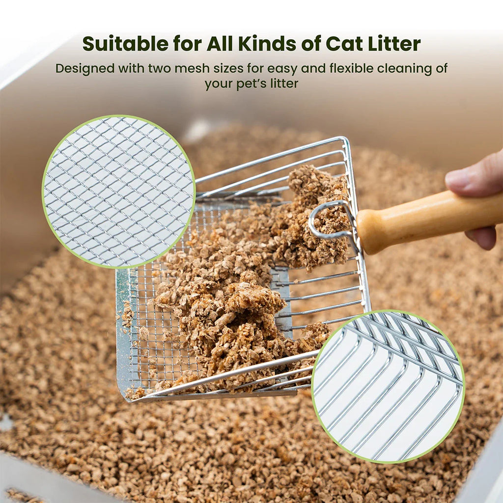 Cattasaurus Stainless Steel Litter Box - Plastic Hood